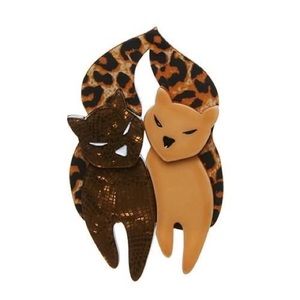 Erstwilder The Lovecats Brooch Rare Cats Leopard